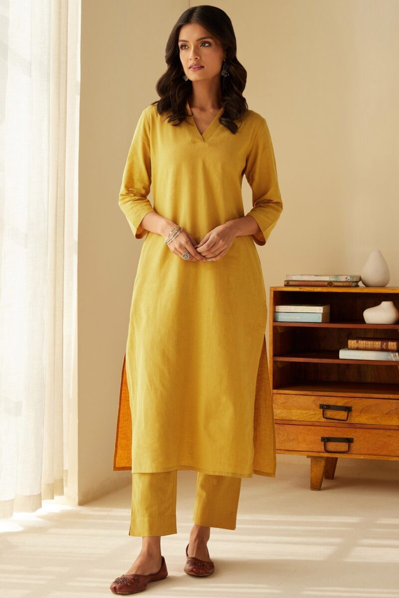 Roza Seher Mustard Kurta