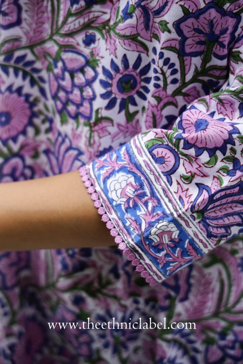 "Maahru" Hand Block Printed Cotton Kurta - Image 5